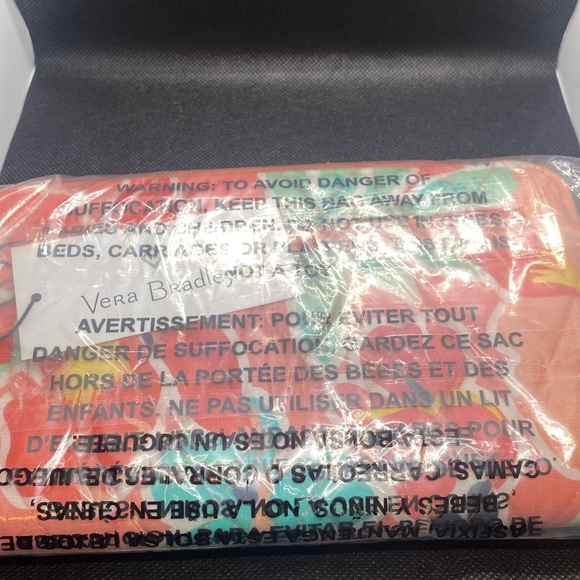 🪸VERA BRADLEY🪸Rain Forest Lily Coral RFID Turnlock Wallet in Cotton/NWT - Picture 3 of 8